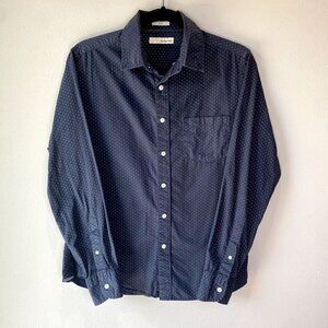 Hawker Rye Navy Polka Dot Button Down Shirt S